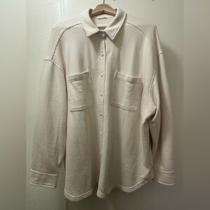Aerie Cream Casual Button Down Shirt